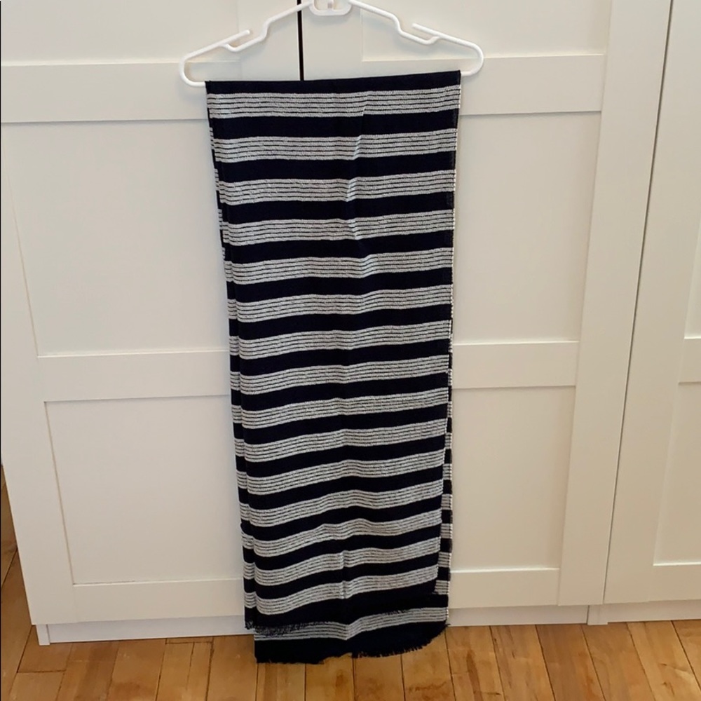 J. Crew navy/white striped scarf